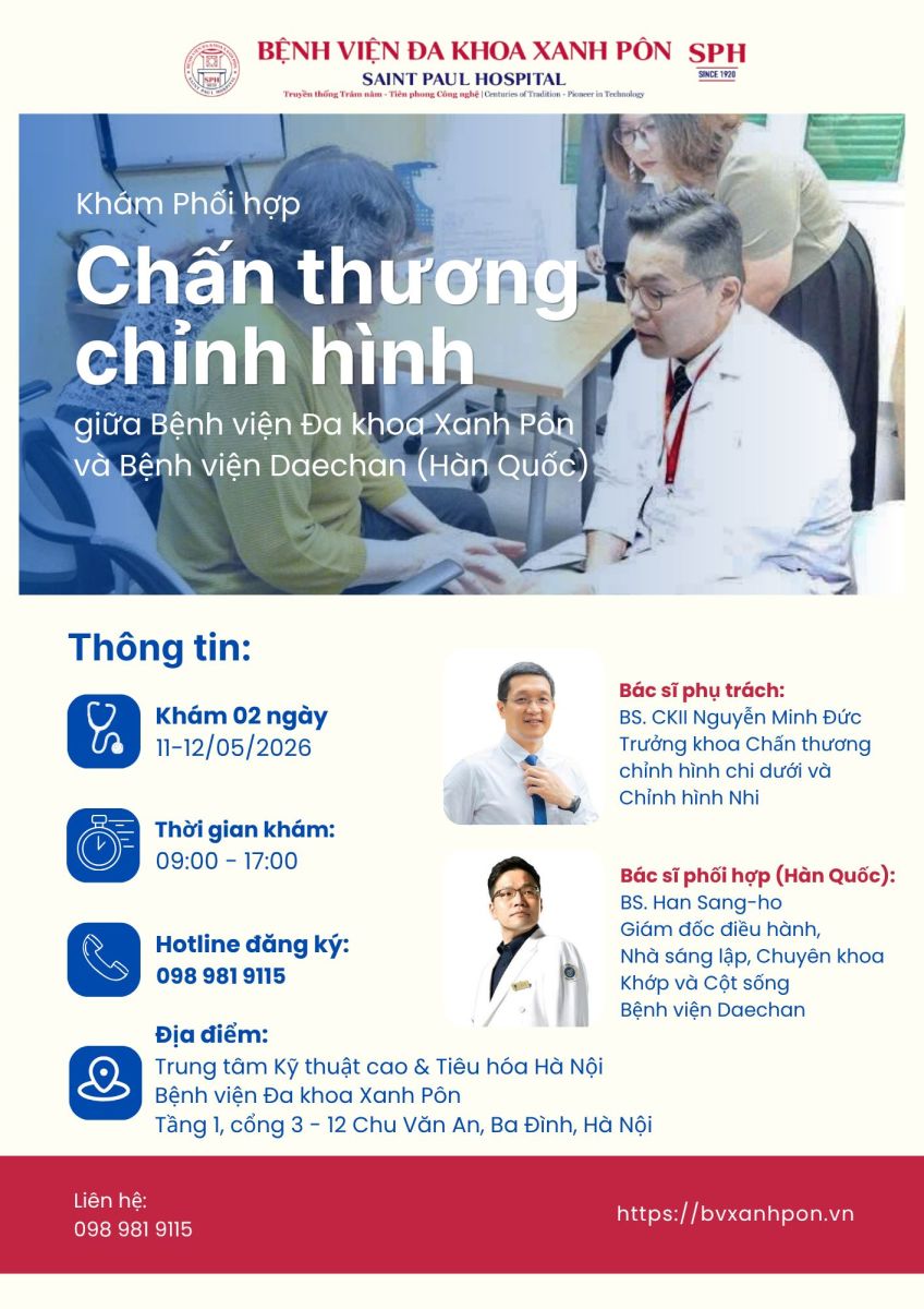 Chương trình khám phối hợp Chấn thương chỉnh hình Việt Nam – Hàn Quốc tại Bệnh viện Đa khoa Xanh Pôn