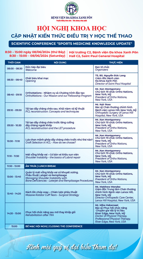 HỘI NGHỊ KHOA HỌC - CẬP NHẬT KIẾN THỨC ĐIỀU TRỊ Y HỌC THỂ THAO